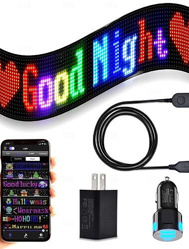  led car sign ultra thin flexible led matrix panel usb 5v bluetooth control application diy programable scrolling led sign for car party wedding festival, αξεσουάρ αυτοκινήτου
