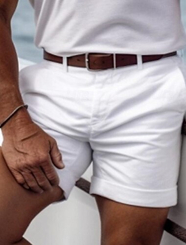  Per uomo Pantaloncini rosa Shorts Pantaloncini Estivi Pantaloncini casual Bottoni Tasca Frontale Semplice Comodità Traspirante Corto Casuale Quotidiano Ferie Moda Designer Nero Bianco