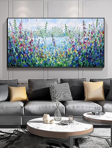  bloem schilderij op canvas handgeschilderde grote muur kunst boho muur decor kleurrijke bloem olieverfschilderij home decor moderne kunst abstracte kunst schilderij voor slaapkamer decor