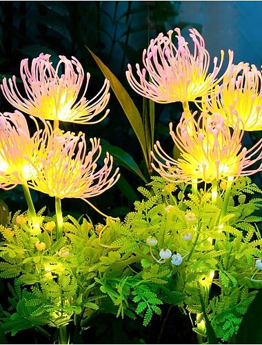  2 stk solenergi hagelys utendørs vanntette lysende blomster plenlys villa park gate gård gangvei landskap dekorasjon
