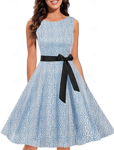  Retro Vintage 1950er Cocktailkleid Kleid Partykostüm A-Linien-Kleid Blumen Damen Maskerade Veranstaltung / Fest Junggesellinnenabschiedsparty Erwachsene Kleid Abschlussballkleider