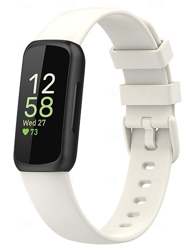  Smartwatch bånd Kompatibel med Fitbit Inspire 3 Silikone Smartwatch Rem Metal lås Vandtæt Justerbar Sportsrem Udskiftning Armbånd