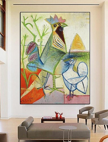  Ölgemälde von Pablo Picasso, handgefertigt, der Hahn der Befreiung, Gemälde, handgefertigt, Gemälde von Pablo Picasso, Wandkunst, Bild für Wohnzimmer, Dekoration, Kunstwerk, modern