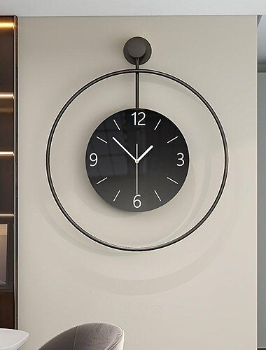 Wall Clock Modern Silent Wall Clock Decor Modern Wall Clock Non-Ticking Wall Clock Metal Decorative for Kitchen Home Office Living Room Bedroom Decor Clock 50 60 cm