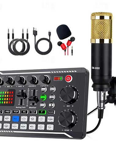  Live-Soundkarte, kompletter Satz Mobiltelefon-Computermikrofon, Live-Spezialausrüstung