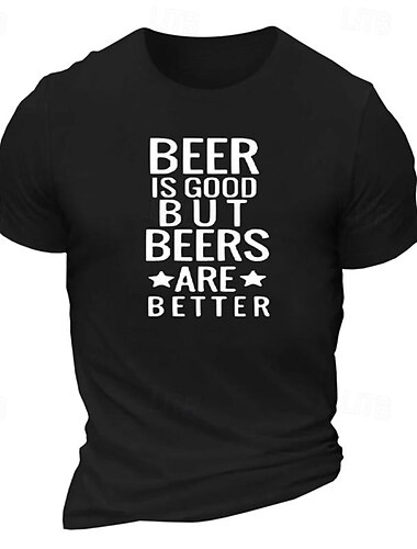  ビールも良いですがビールの方が良いメンズグラフィックコットンTシャツクラシックシャツ半袖快適なTシャツストリートホリデー夏ファッションデザイナー服