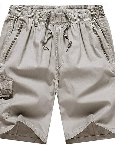  Per uomo Pantaloncini modello cargo Pantaloncini Pantaloncini da lavoro A cordoncino Vita elastica Multi tasca Liscio Indossabile Breve Esterno Giornaliero Per uscire Di tendenza Classico Nero Giallo