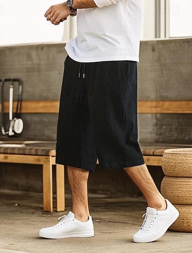  Herren Sommershorts Tasche Einfarbig Außenbereich Sport Kurz Urlaub Lässig Lässig Armeegrün Schwarz Tiefer Bund Mikroelastisch