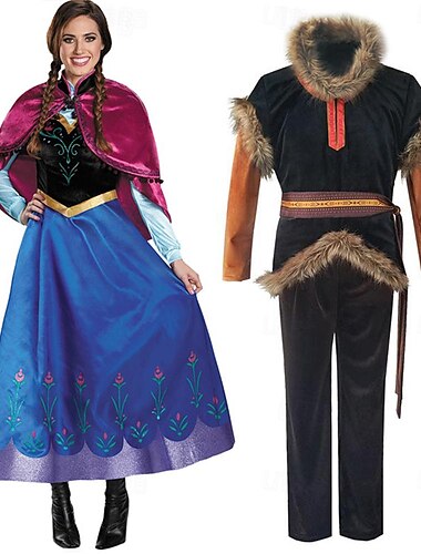  Frozen Sprookje Prinses Anna Cosplay kostuum Bloemenmeisje jurk Thema feestkostuum Cosplay Film cosplay for Voor heren Dames Volwassenen Carnaval Maskerade Vrijgezellenfeest