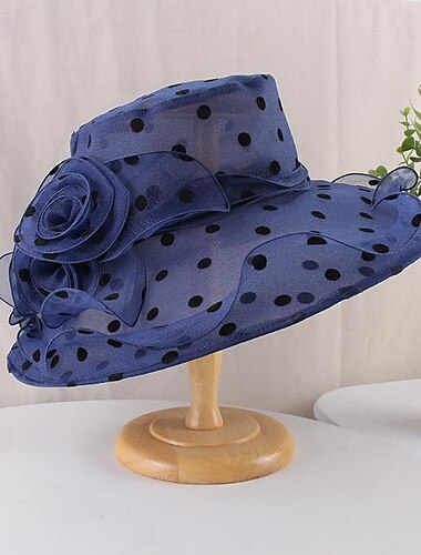  Fascinators Sombreros Organdí Sombrero de copa Sombrero flexible Sombrero para el sol Casual Festivos Elegante Vintage Con Flor Lunares Celada Sombreros