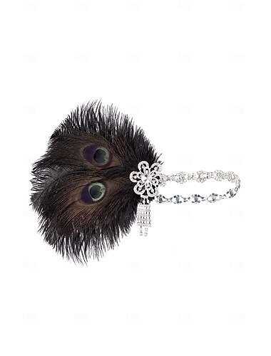  Kopfbedeckung Stirnbänder Flapper Stirnband Kopfbedeckung Retro Vintage Brüllen 20s 1920s Feder Für Der große Gatsby Flapper-Mädchen Cosplay Halloween Karneval Damen Modeschmuck Modeschmuck