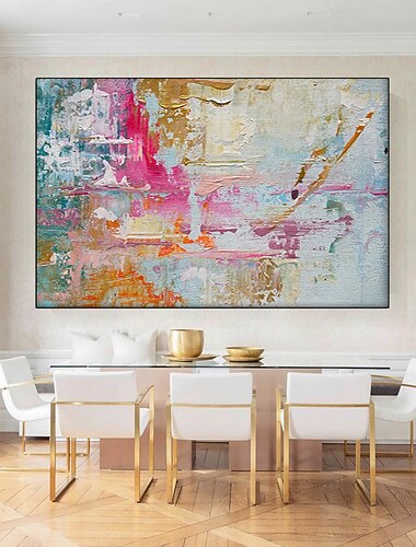  pittura vibrante pittura astratta dipinta a mano pittura rosa pittura su tela pittura a mano pittura a olio di grandi dimensioni coltello decorazioni per la casa pittura di arte della parete