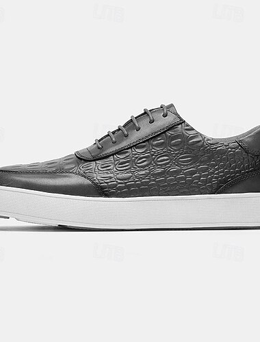  Voor heren Sneakers Jurk sneakers Leer Italiaans volnerf rundleer Anti-slip Veters Zwart Bruin