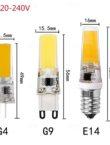  10 stuks LED G4 G9 E14 lampen AC 200V 240V 5W COB SMD 2508 LED-verlichting ter vervanging van halogeenlampen, spotjes en kroonluchters (5 stuks)