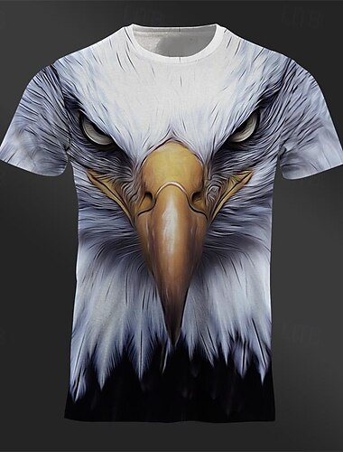  Per uomo Pop art Animali Aquila maglietta T-shirt Manica corta maglietta Stampa 3D Girocollo Camicia Originale Informale Stile di strada Sportivo Per eventi Per uscire Bianco Blu Marrone Primavera