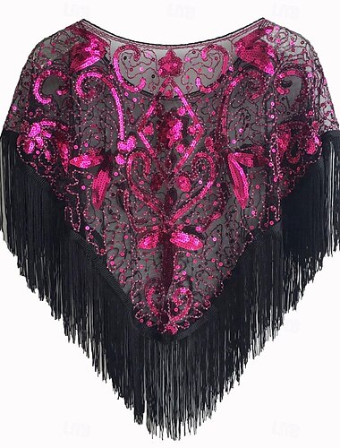  Retro Vintage Goldene Zwanziger 1920er Partykostüm Schals Der große Gatsby Charleston Hochzeitsgast Pailletten Quastenfransen Damen Weihnachten Karneval Neujahr Hochzeit Hochzeitsgast Veranstaltung
