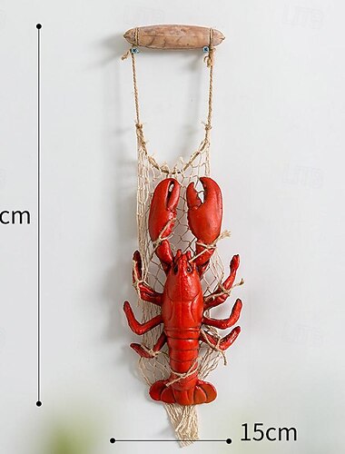  dekorace na zeď závěs na stěnu středomořský styl pryskyřice model mořských plodů simulace humra krab obchod dekorace restaurace přívěsek ozdoby