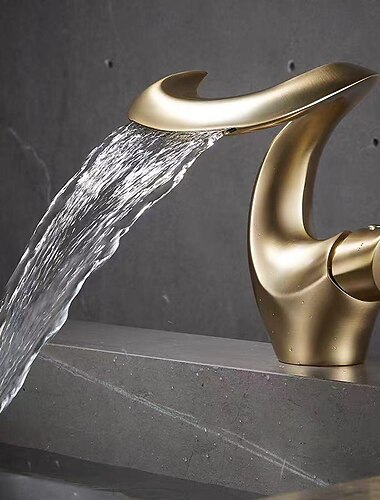  バスルームのシンクの蛇口 - 滝状吐水タイプ 電気メッキ 室外側取付け シングルハンドルつの穴Bath Taps