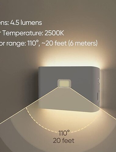  Luces nocturnas LED con sensor de movimiento, luz nocturna inalámbrica recargable por USB, luces nocturnas para pasillo, baño, pasillo, dormitorio, habitación de niños, cocina y escalera, 1/2/3 piezas