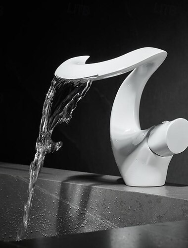  بالوعة الحمام الحنفية - شلال مطلي تركيب خارج التعامل مع واحد ثقب واحدBath Taps