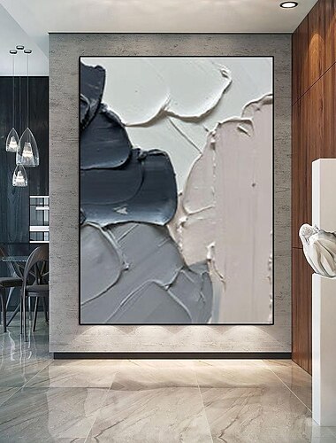  peinture texturée neutre peint à la main beige peinture abstraite fait à la main beige 3d texture art gris peinture minimaliste art mural grande peinture à l'huile abstraite toile art peinture