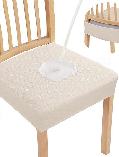  2 pièces Smiry housses de siège imperméables pour chaises de salle à manger ensemble de 4 housses de siège de chaise lavables et amovibles en jacquard extensible protecteur sans housses arrière