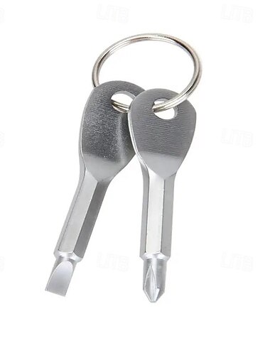  2 Stück tragbare Phillips & Schlitzschraubendreher-Schlüsselanhänger-Set – multifunktionales Mini-Taschenreparaturwerkzeug für Campingzubehör