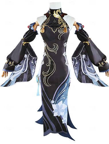  Shenhe Xingqiu Anime Sukienka Kostium Cosplay Stroje Garnitury cosplay Miecz Karnawał Bal maskowy Kostium Na Damskie Dla dorosłych