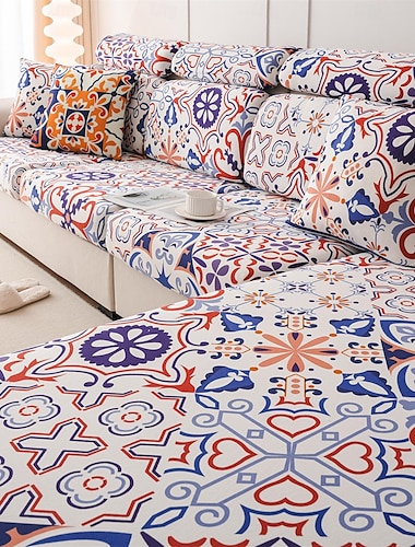  Funda mágica para sofá, fundas elásticas para cojines de sofá, estilo bohemio, protector de muebles antideslizante para funda de asiento seccional 1/2/3/4, fundas de sofá en forma de L, funda para