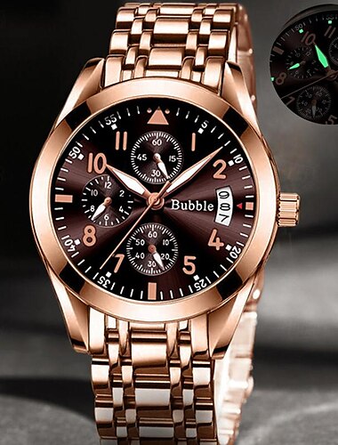 新しいバブルブランドメンズ腕時計ライト高級高価値ハンドレッドクォーツ時計発光防水カレンダーデジタルメンズスポーツウォッチ