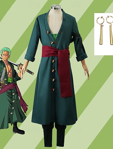  Inspiré par One Piece Roronoa Zoro Manga Costumes de Cosplay Japonais Carnaval Costumes de Cosplay manche longue Costume Pour Homme Garçon