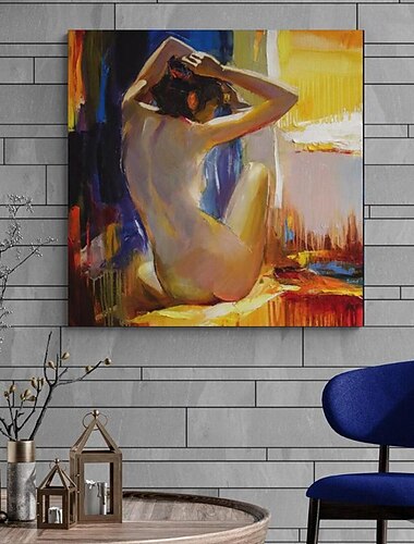  لوحة زيتية فنية جدارية لفتاة راقصة جمالية مرسومة يدويًا، صورة ديكور منزلي لغرفة النوم وغرفة المعيشة، إطار ممتد جاهز للتعليق