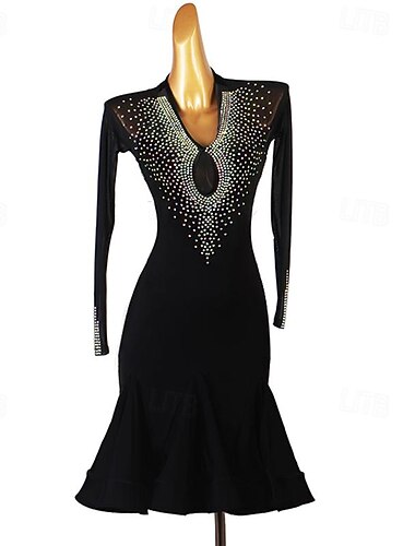 Latinské tance Šaty Křišťály / Bižuterie Dámské Výkon Denní nošení Dlouhý rukáv Spandex