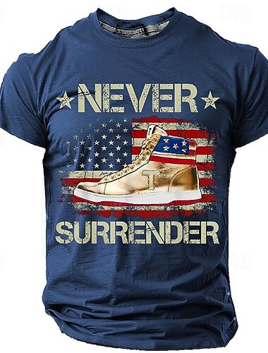  4 de julio de 2026 250º Día de los Caídos Camiseta Patriótica Vintage Retro de Diseñador para Hombre Gráfica Patriota de 3D Print con Bandera Americana Veterano Cuello Redondo de Manga Corta Calle