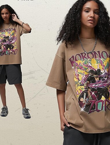  One Piece Roronoa Zoro T-paita Ylisuuri happopesty T-paita Painettu Käyttötarkoitus Miesten Naisten Aikuisten Halloween Naamiaiset Kuuma leimaus Syntymäpäivä Arkikäyttö