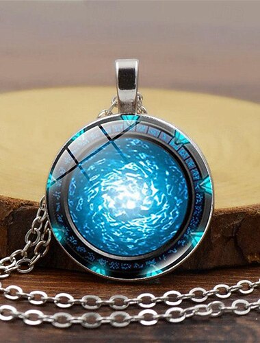  Stargate Atlantis Zeit Edelstein Anhänger Halskette Frauen Hundert Paar Schmuck Retro Pullover Kette Weihnachtsgeschenk