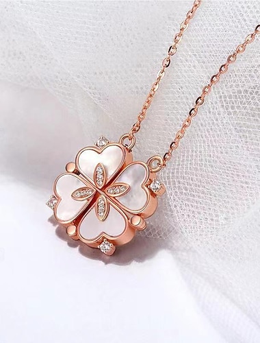  Pendant Necklace Shell Women's Cute Romantic Classic Clover Cute irregular Necklace For Party Daily