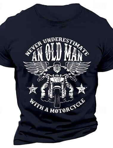 Ανδρικά Motocicletă Μπλουζάκι Μπλουζάκι μπλουζάκι Βαμβάκι Κοντομάνικο Γραφικός Πουκάμισο Μαύρο Πράσινο Χακί Σκούρο μπλε Άνετο μπλουζάκι Διακοπές Δρόμος Ρούχα σχεδιαστών μόδας