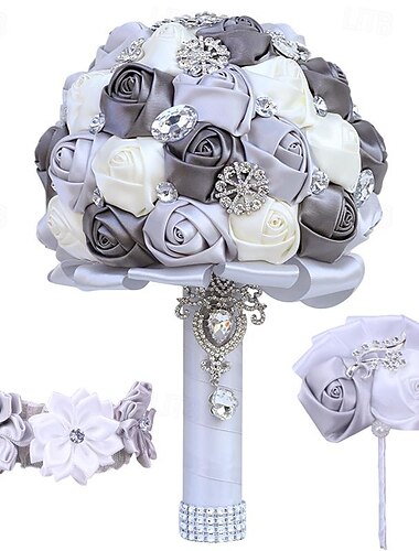  גברים אירופאים ואמריקאים corsage כלה חתונת יד אוחזת פרח ריינסטון אחיות קבוצת שורש כף יד corsage חתונה סט שלושה חלקים