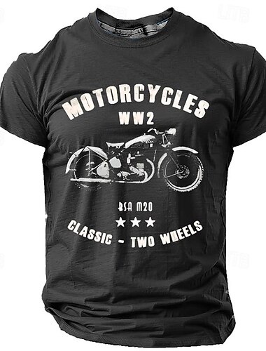  Mannen T-Shirt Graphic korte mouw Klassieke WW2 BSA M20 Motorfiets
