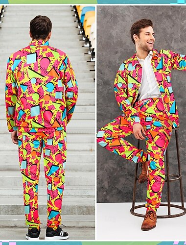  Retro vintage Jaren '80 Outfits Sportkleding Trainingspak Schijf Voor heren Dames Maskerade Alledaagse kleding Uitgaan Prideparade Volwassenen Top Broeken