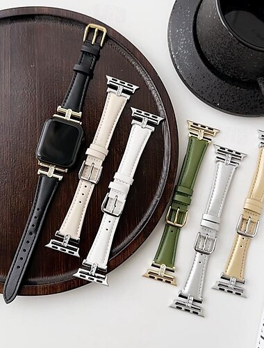  Bőr zenekar Kompatibilis valamivel Apple Watch óraszíj 38mm 40mm 41mm 42mm 44mm 45mm 49mm Luxus Állítható ötvözet Valódi bőr Csere óraszíj mert iwatch Ultra 2 Series 9 8 7 SE 6 5 4 3 2 1