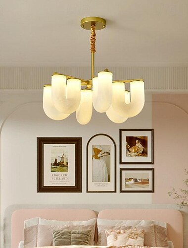  Kronleuchter 4/6/8 Kopf 55/70/90 cm moderne Wohnzimmer Restaurant Zimmer Lichter Zweige Kupfer einfache Beleuchtung alle Kupfer Glas Kronleuchter 110-240 V