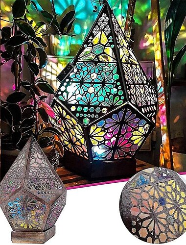  velká stojací lampa polární hvězda bohémská dekorativní stojací osvětlená barevná 3D projekce dutá lampadiamantová retro lampa vhodná na domácí večírek vánoce