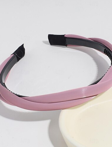  1 Stück geflochtene Stirnbänder für Damen und Mädchen, Leder, dünne Haarbänder für Damenhaar, modisch, rutschfestes Kopfband, einfarbig, Haar-Accessoires