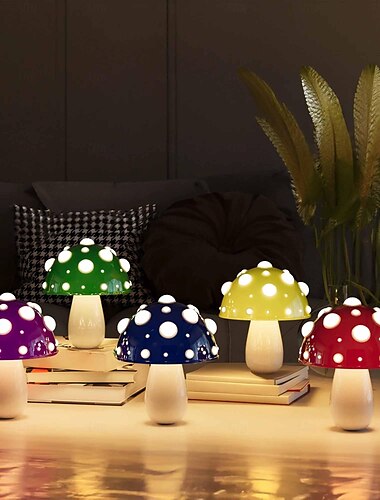  houbová lampa usb dobíjecí lampa stolní světlo s dvojí barvou do obývacího pokoje, u postele, jedinečný dárek pro milovníka přírody