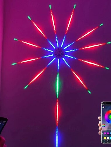  starburst πυροτεχνήματα led strip lights μουσική συγχρονισμός όνειρο χρώμα αλλαγή 5050 smd app έξυπνος έλεγχος χριστουγεννιάτικο πάρτι γιορτινή διακόσμηση