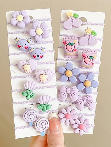  kinderkleidung Unisex Haarzubehör Blumen 9#Blumen 10-teiliges Set 3# Lila Blumenset