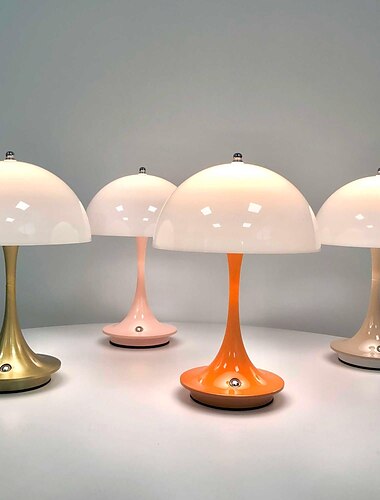  Aluminiowa lampa stołowa w kształcie grzybka z możliwością ładowania, bezstopniowe przyciemnianie, sypialnia, restauracja, bar, dekoracja, atmosfera, lampa typu c