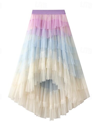  1950er Feenstil Mesh-geschichtet Maxi Tutu Tüllrock Damen Königstag Karneval Maskerade Party / Abend Junggesellinnenabschiedsparty Erwachsene Röcke
